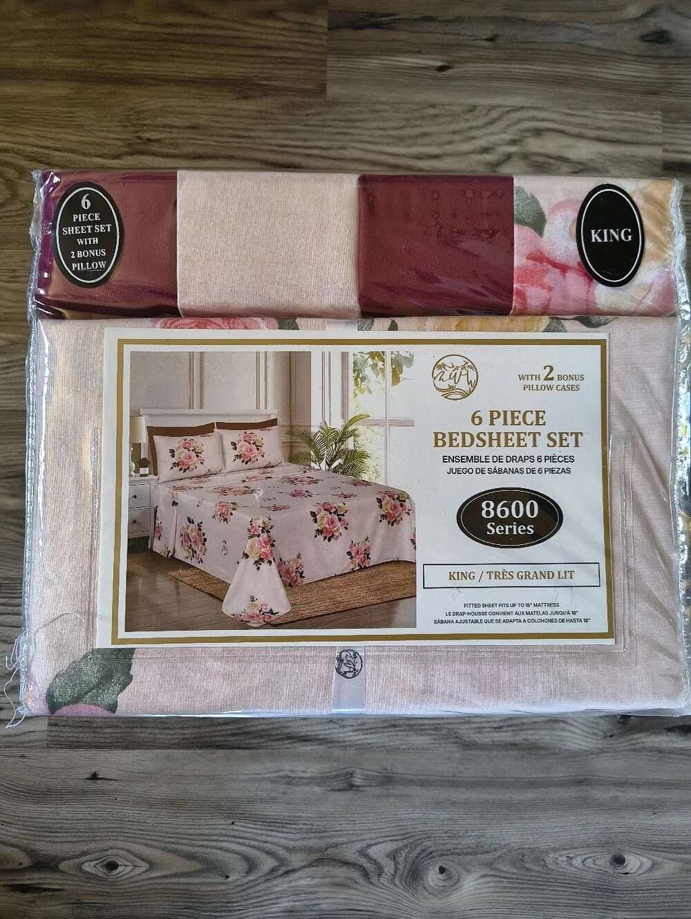 King Floral 6-Piece Bedsheet Set in Pink Floral Print